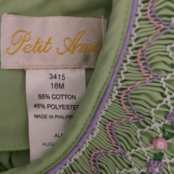 Petit Ami Green Smocked Dress 18 months - Picture 6 of 6